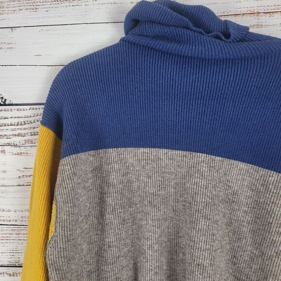 Free People Cowl Neck Color Block Sweater XS Womens Long Sleeve Pullover - Picture 9 of 11